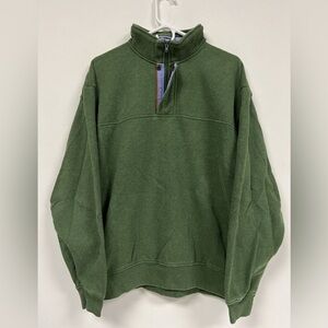 Orvis Sweater Mens Large Green Pullover Zip Sweatshirt Outdoors Fish 1/4